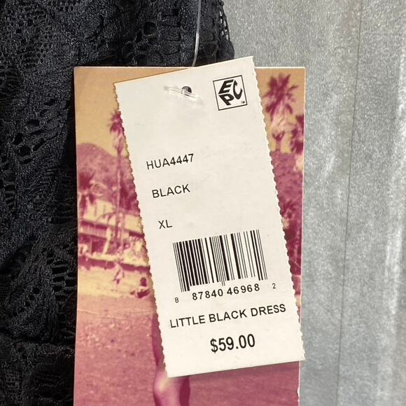 EMERALD SUNDAE Juniors' Black Lace V-Neck Asymmetrical Bodycon Mini Dress SZ XL - Picture 12 of 13